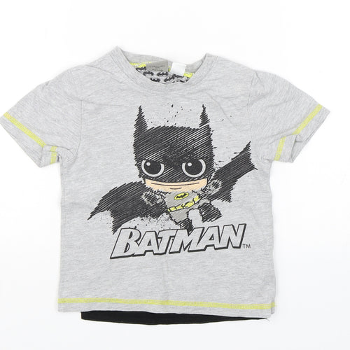 Primark Boys Grey   Basic T-Shirt Size 2-3 Years  - Batman