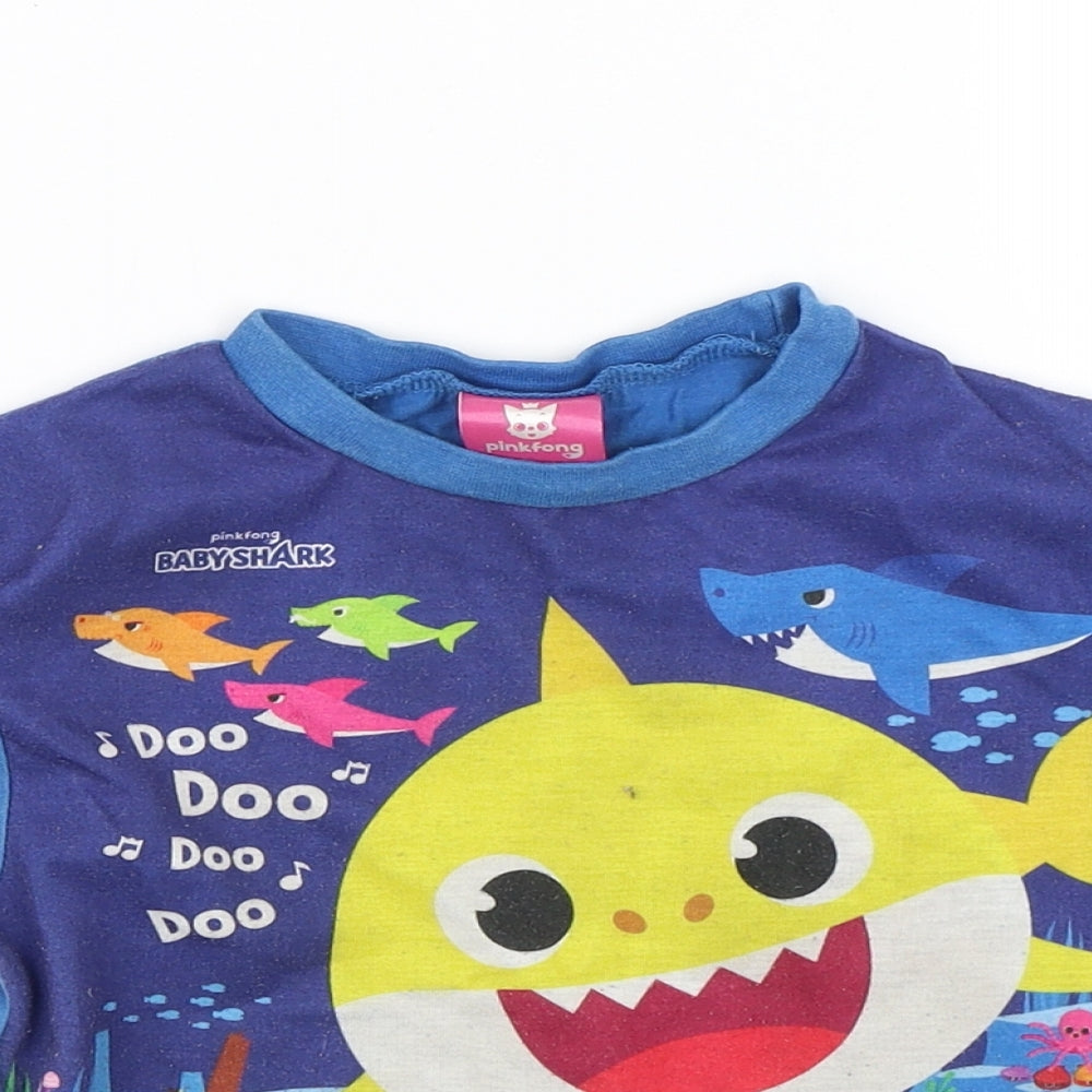 Pinkfong Boys Blue   Basic T-Shirt Size 2-3 Years  - Baby Shark