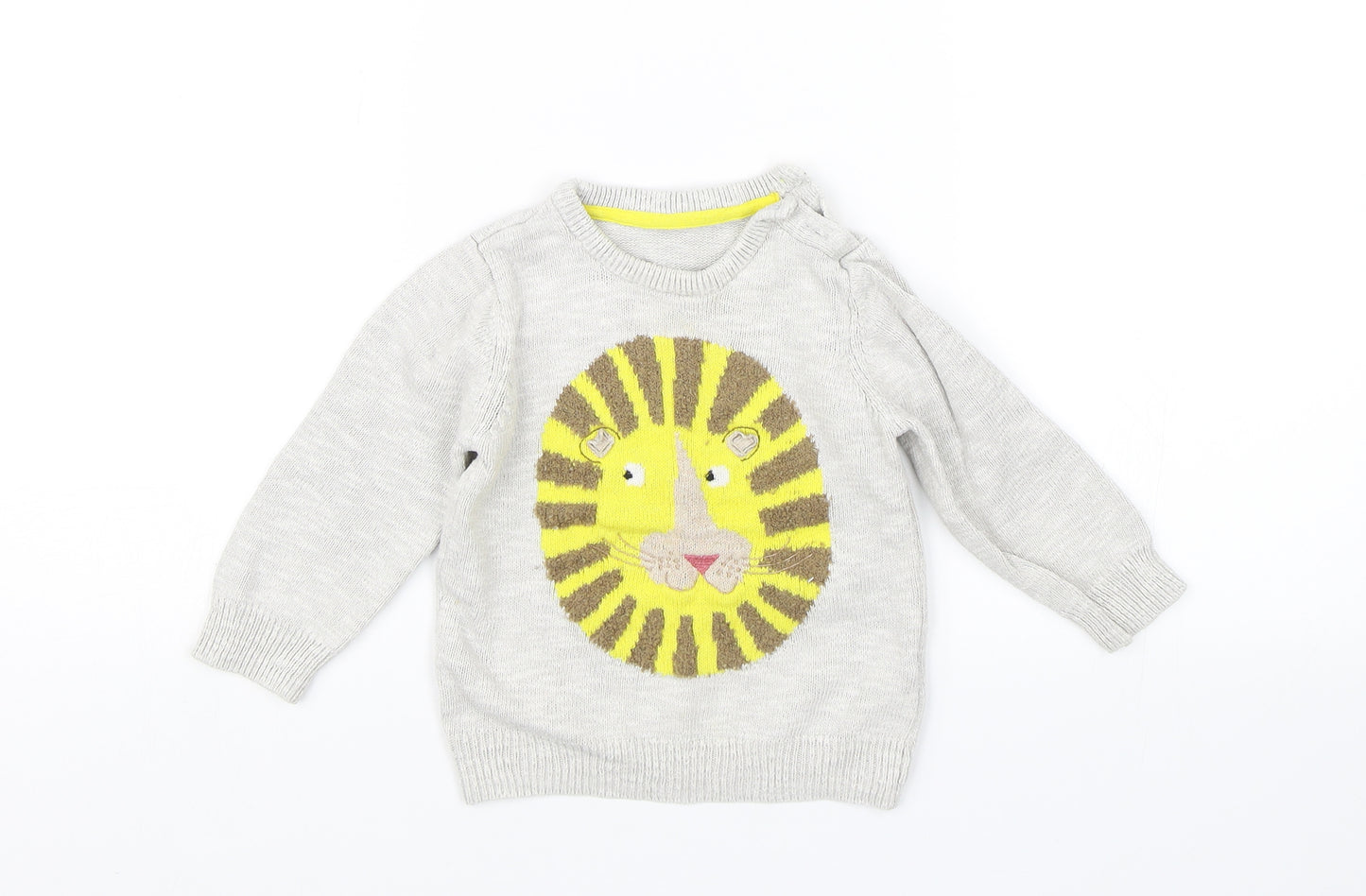 M&S Baby Grey   Pullover Jumper Size 12-18 Months  - Lion