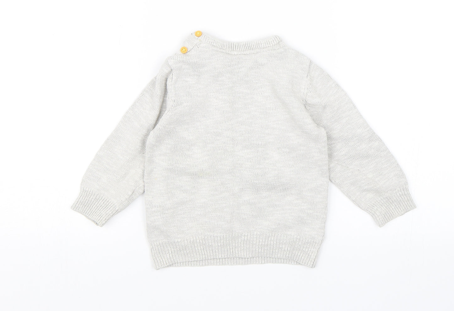 M&S Baby Grey   Pullover Jumper Size 12-18 Months  - Lion