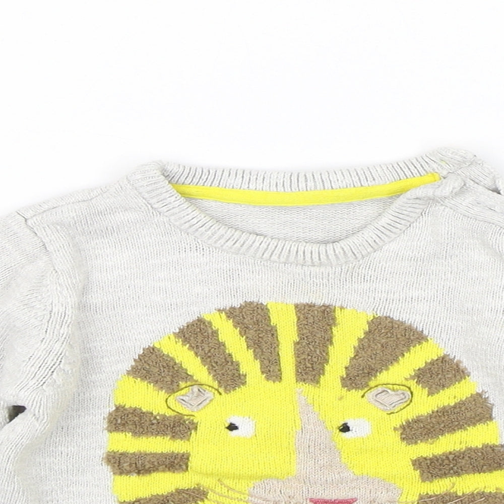 M&S Baby Grey   Pullover Jumper Size 12-18 Months  - Lion
