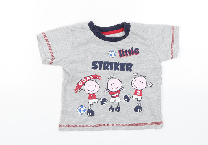 Matalan Baby Grey Basic T-Shirt Size 9-12 Months - Little striker