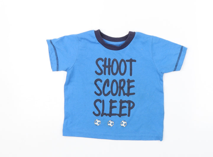 Matalan Baby Blue Solid   Pyjama Top Size 18-24 Months  - Shoot score sleep
