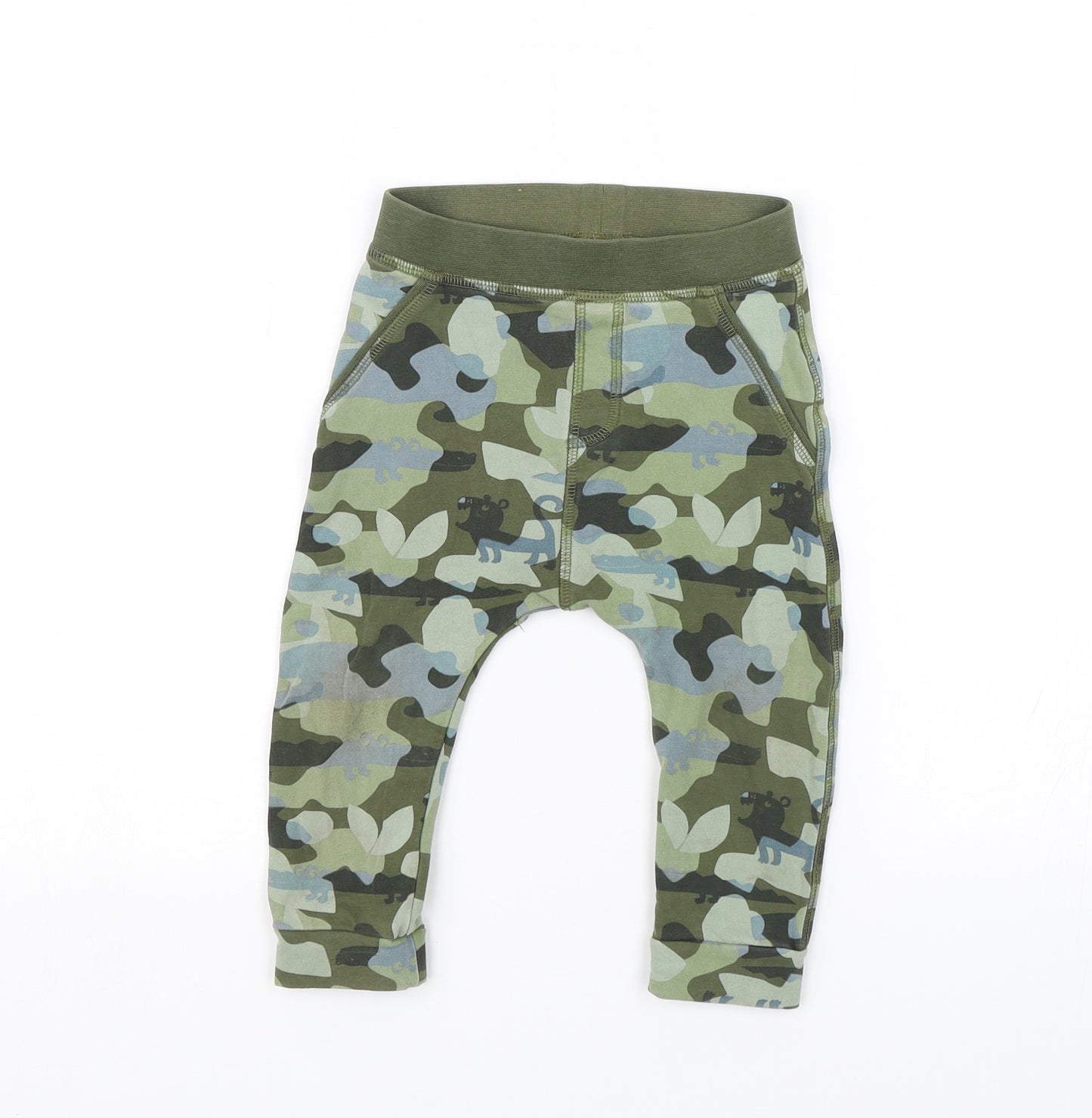 M&S Baby Green Camouflage  Jogger Trousers Size 12-18 Months