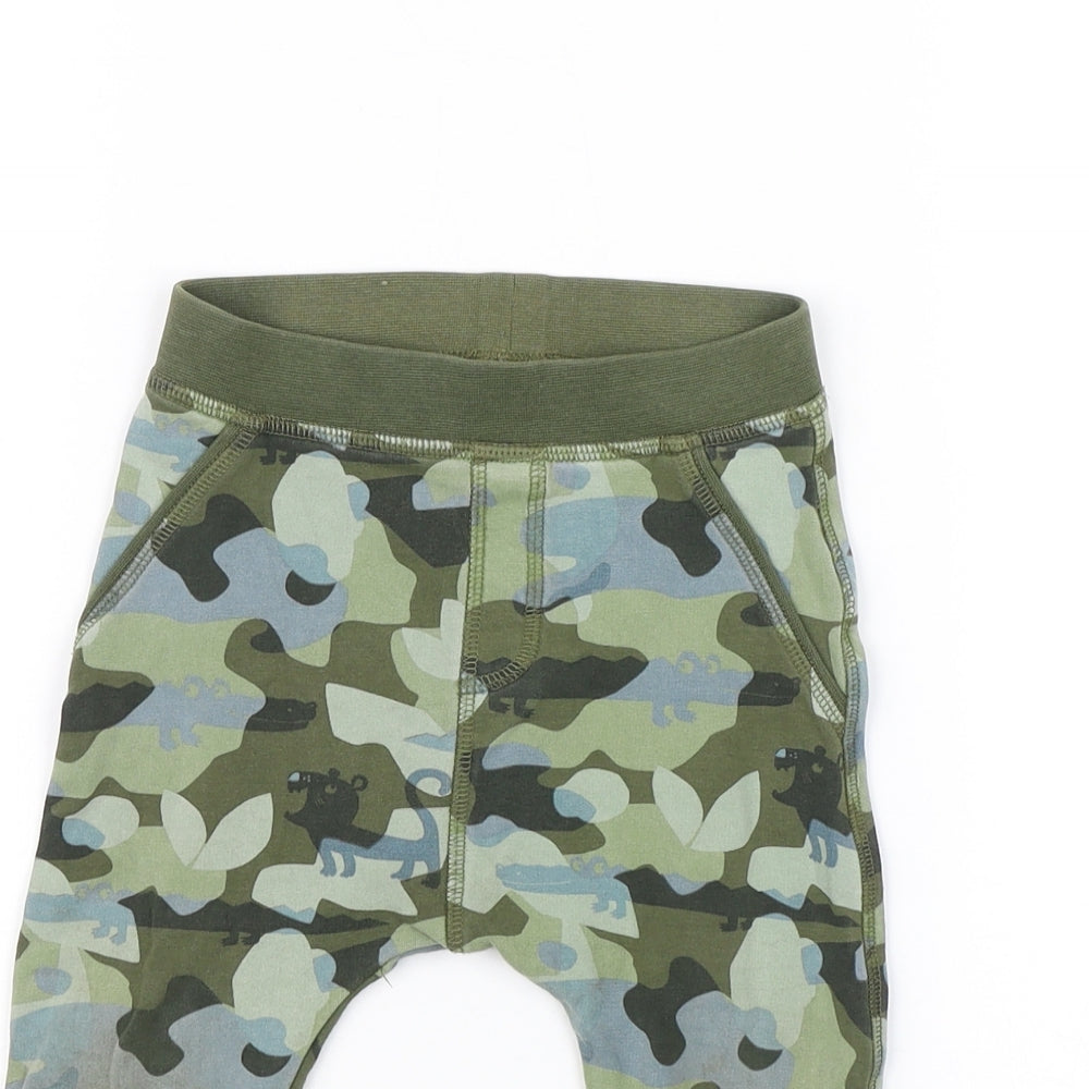 M&S Baby Green Camouflage  Jogger Trousers Size 12-18 Months