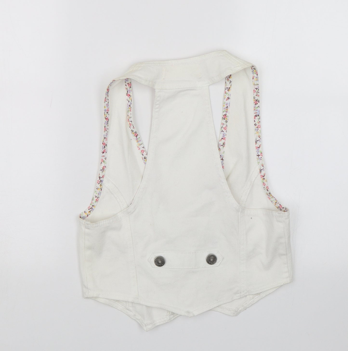 E-vie Womens White   Vest Jumper Size S