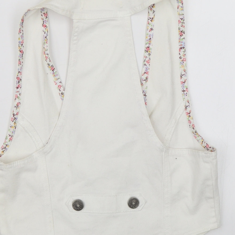 E-vie Womens White   Vest Jumper Size S