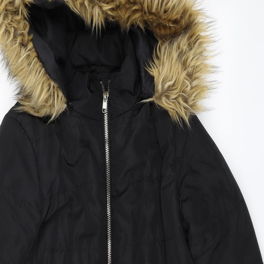 Boohoo Womens Black   Parka Jacket Size 10
