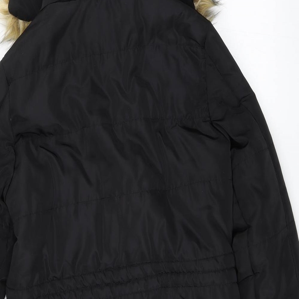 Boohoo Womens Black   Parka Jacket Size 10