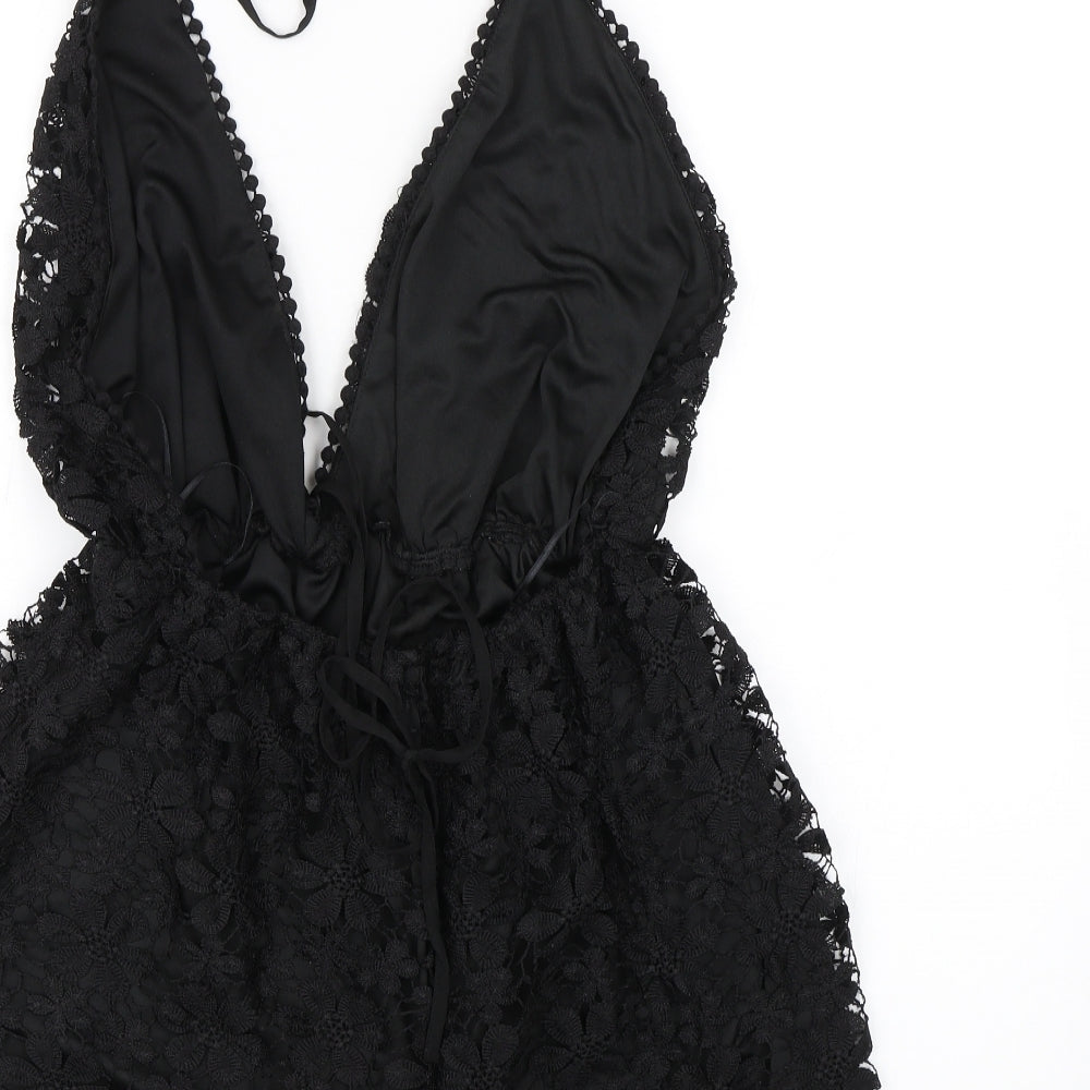 Missguided Womens Black   Playsuit One-Piece Size 10