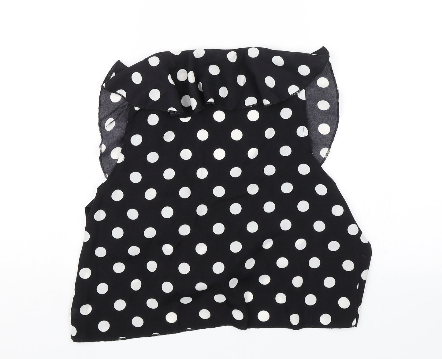 PRETTYLITTLETHING Womens Black Polka Dot  Basic Blouse Size 12