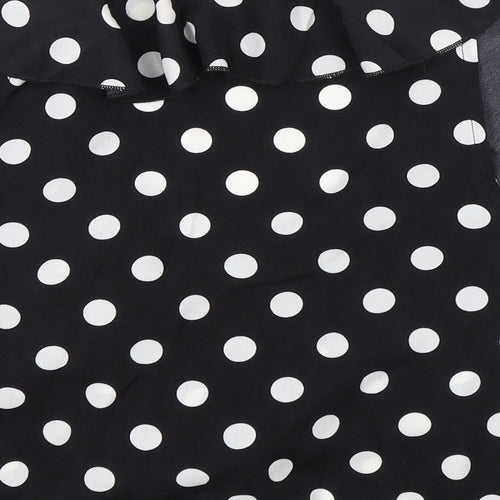 PRETTYLITTLETHING Womens Black Polka Dot  Basic Blouse Size 12