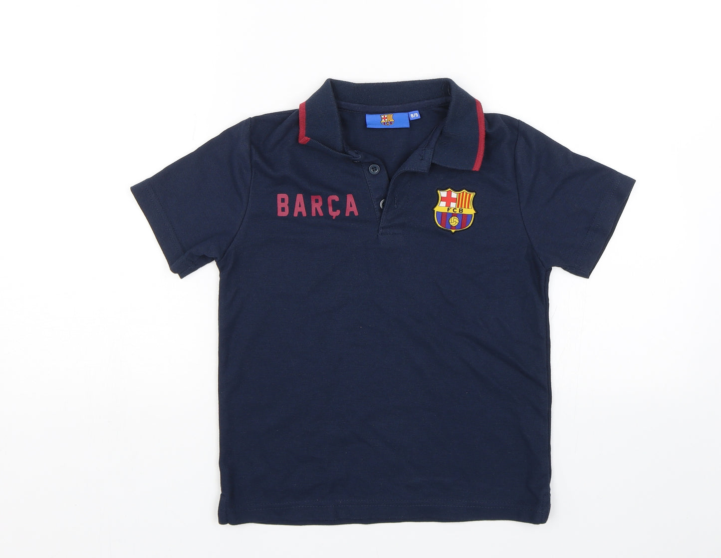 Preworn Boys Blue   Basic Polo Size 8-9 Years  - Barca FCB