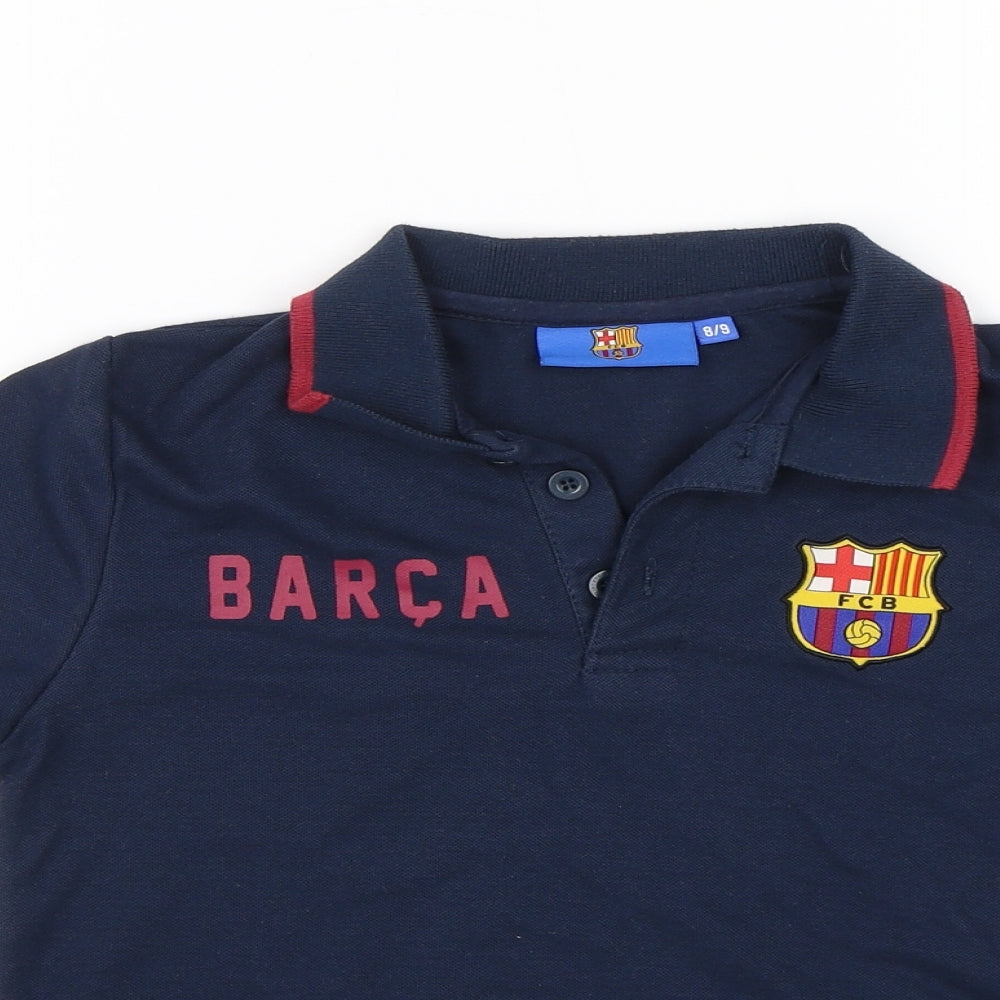 Preworn Boys Blue   Basic Polo Size 8-9 Years  - Barca FCB