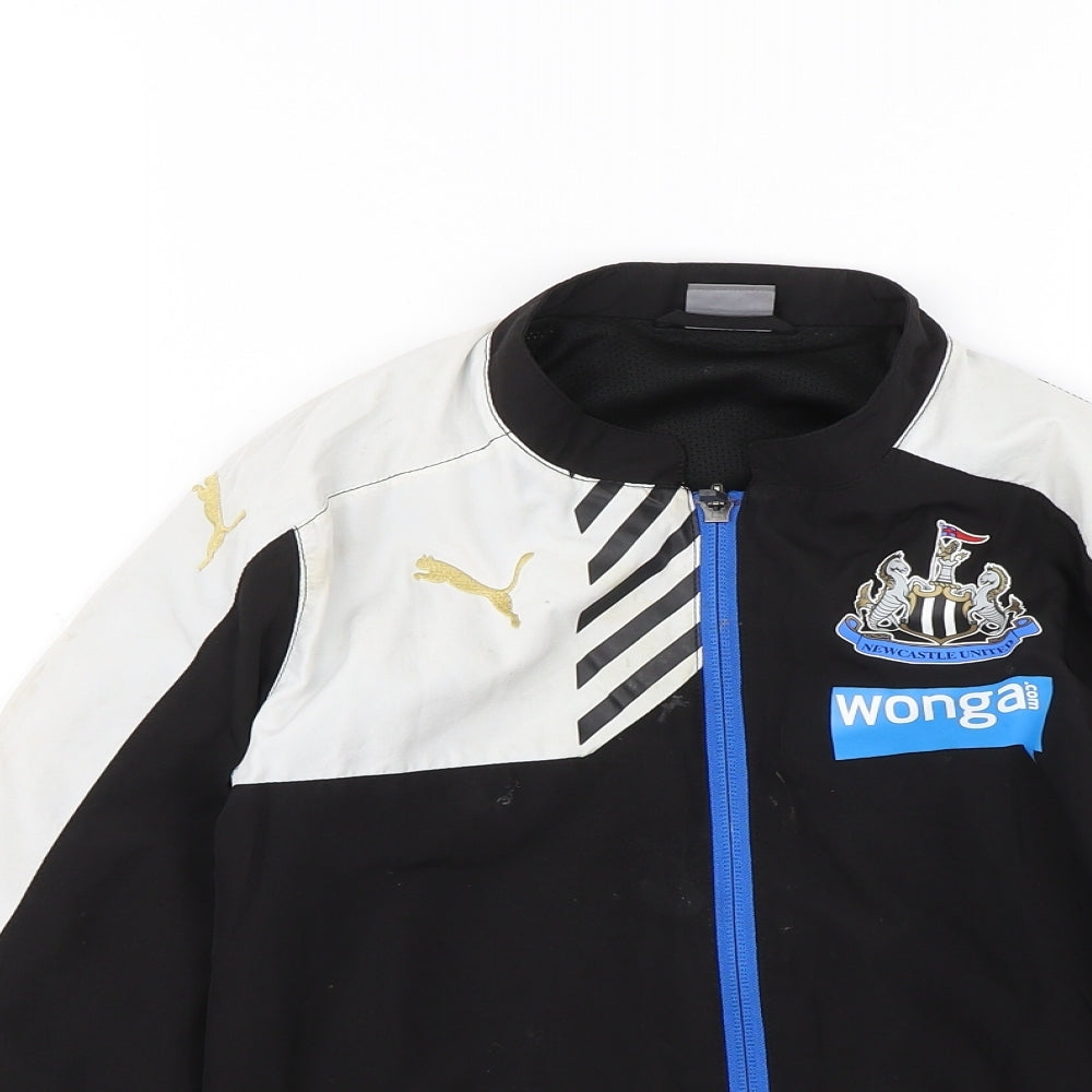 PUMA Boys Black   Windbreaker Jacket Size 8 Years  - Newcastle United