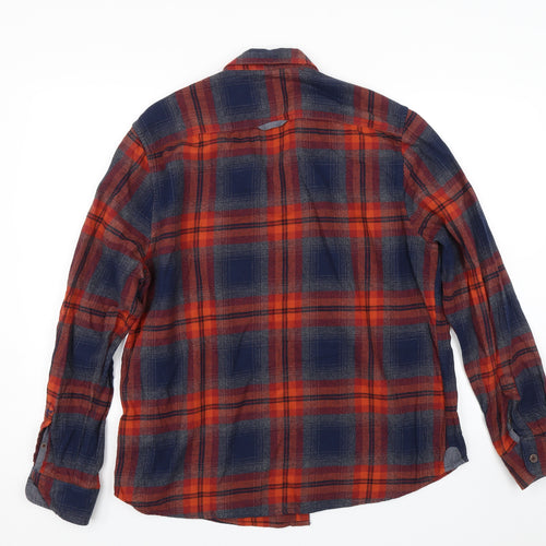 The Original Morley Trading Co Mens Blue Plaid   Button-Up Size XL