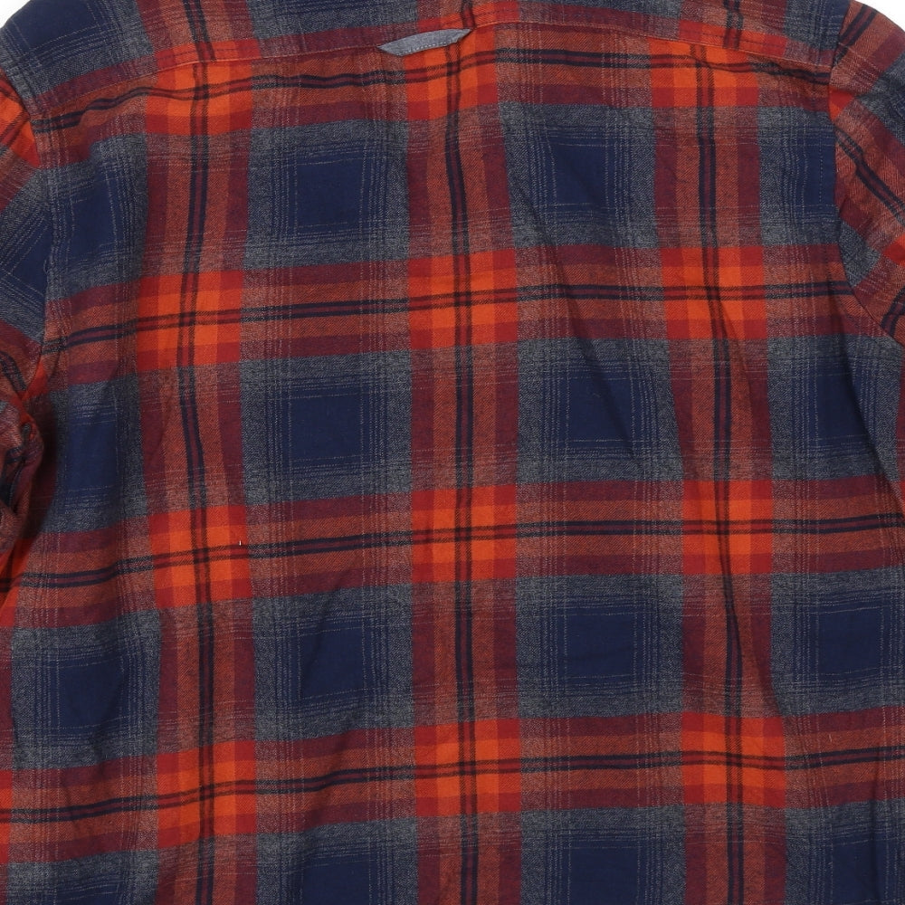 The Original Morley Trading Co Mens Blue Plaid   Button-Up Size XL