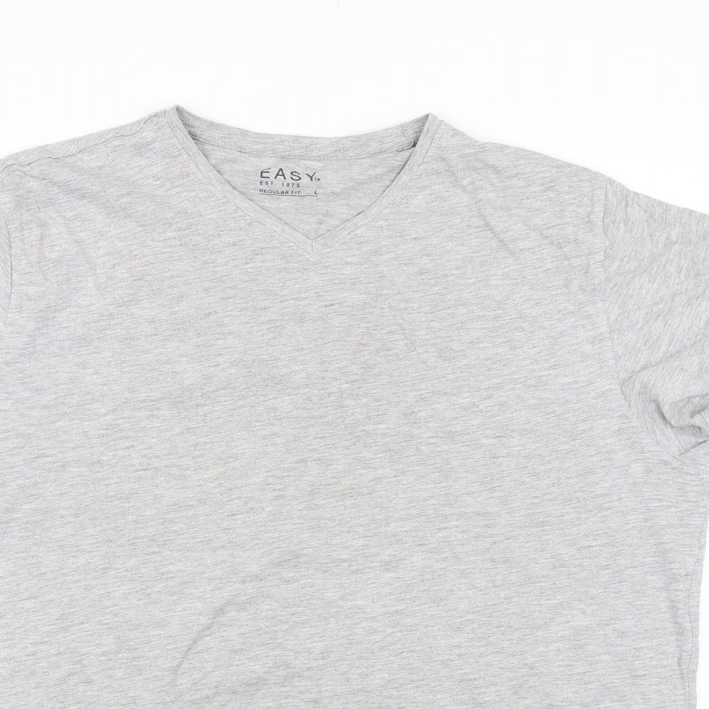 Easy Mens Grey    T-Shirt Size L