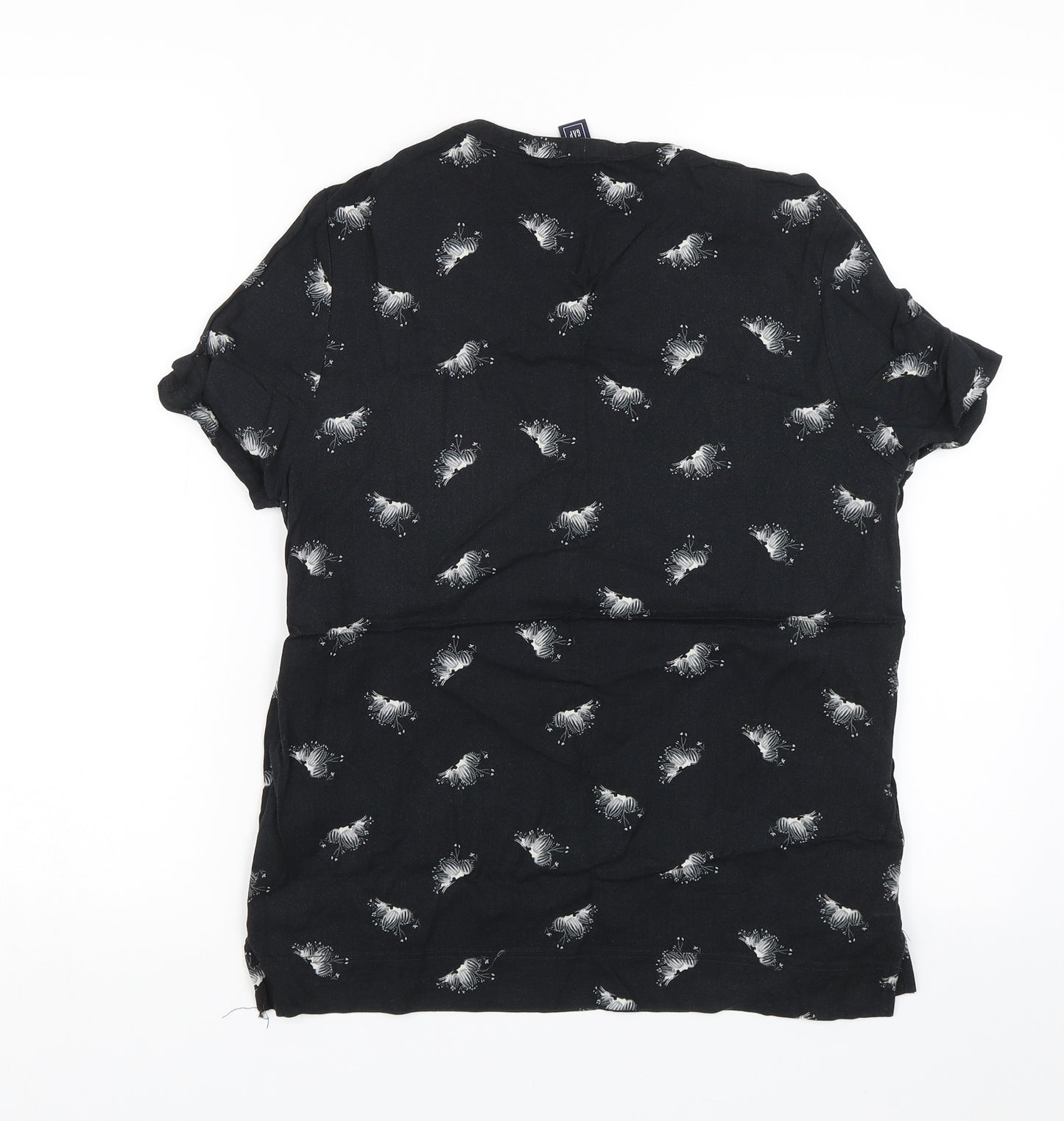 Gap Womens Black Floral  Basic T-Shirt Size XS