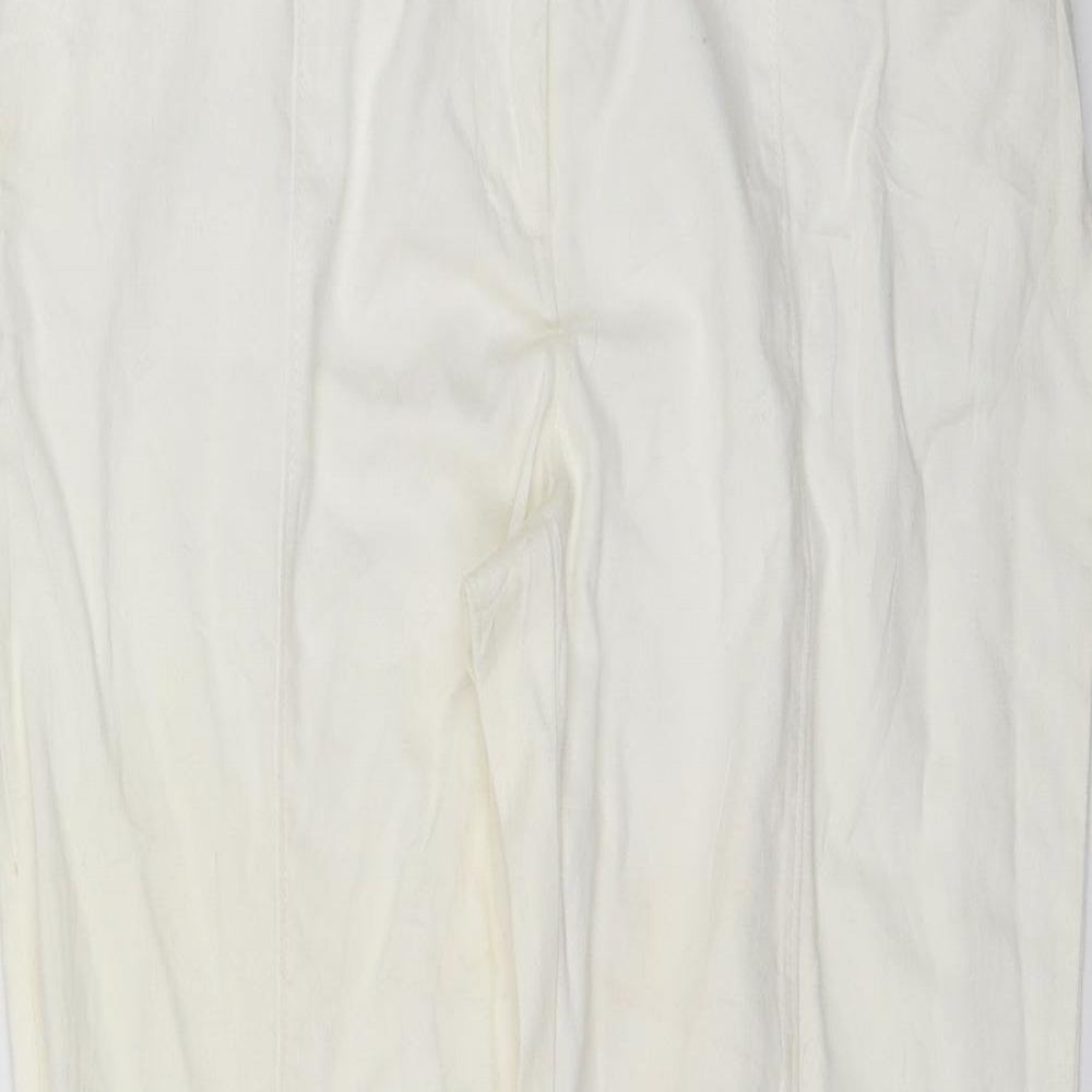 M&Co Womens White   Chino Trousers Size 12 L22 in