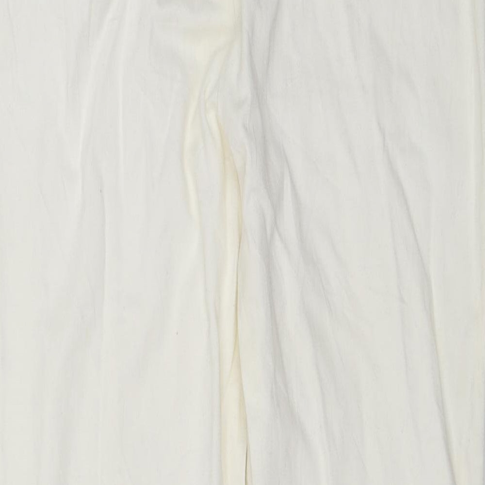 M&Co Womens White   Chino Trousers Size 12 L22 in