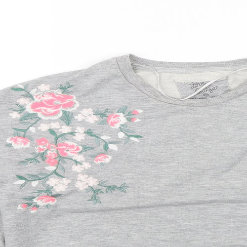 Love to Lounge  Womens Grey Floral  Pullover Jumper Size XS