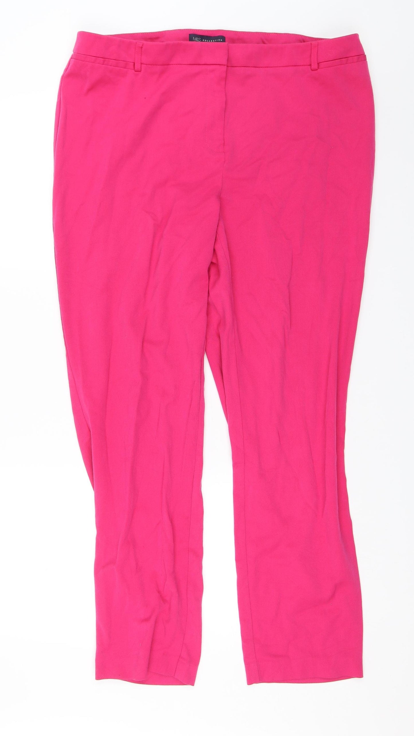 M&S Womens Pink   Trousers  Size 18 L28 in