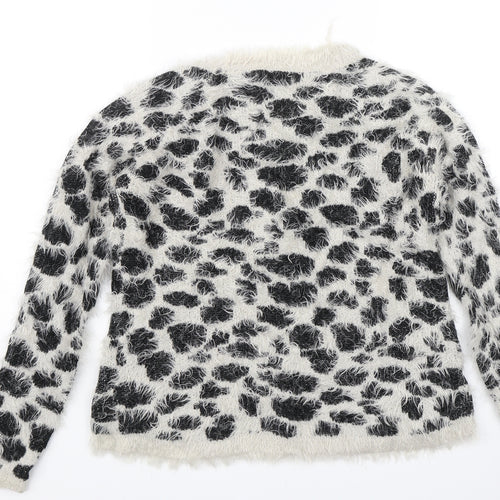 George Womens Black Animal Print  Pullover Jumper Size 8