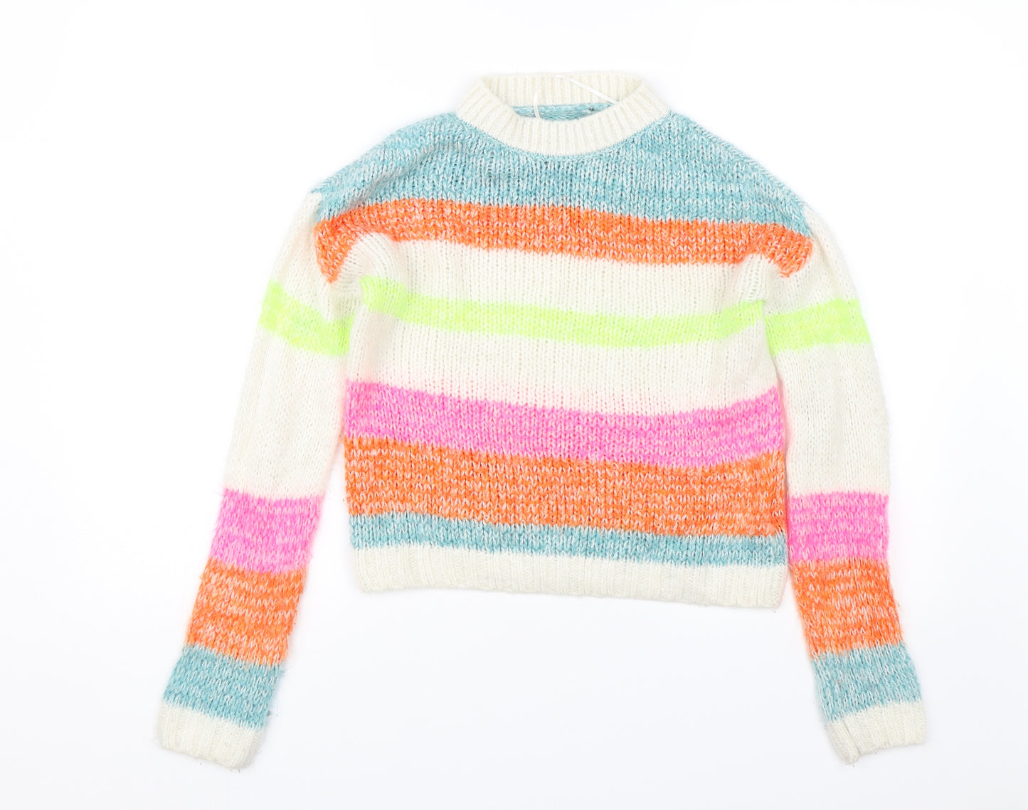 Primark Womens Multicoloured Striped  Pullover Jumper Size 2XS