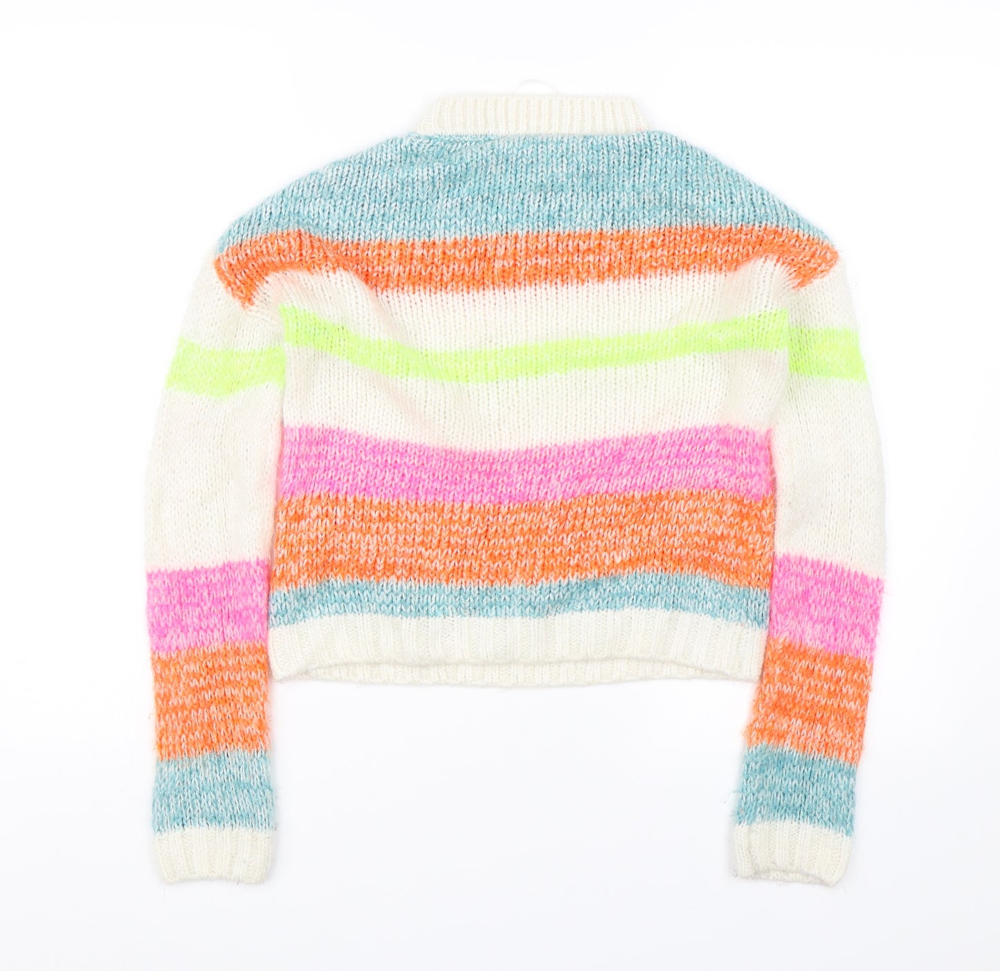 Primark Womens Multicoloured Striped  Pullover Jumper Size 2XS