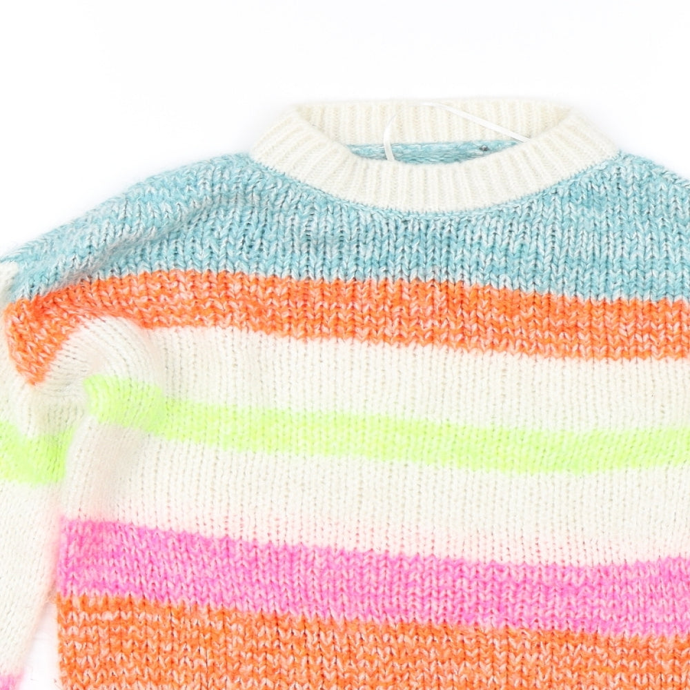 Primark Womens Multicoloured Striped  Pullover Jumper Size 2XS