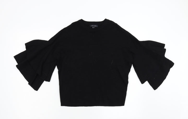 New Look Womens Black Knit Pullover Jumper Size 10