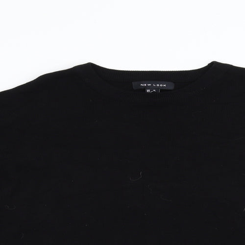 New Look Womens Black  Knit Pullover Jumper Size 10