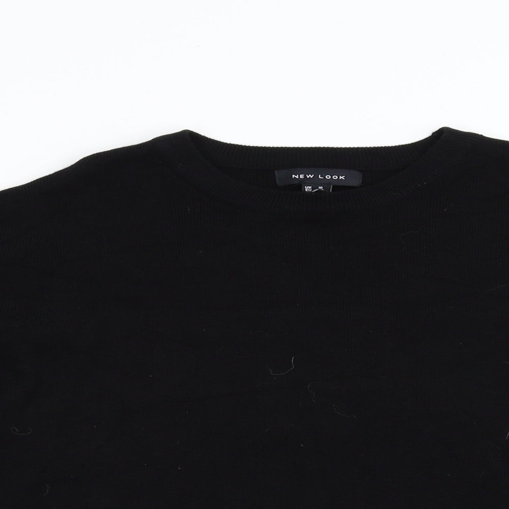 New Look Womens Black  Knit Pullover Jumper Size 10