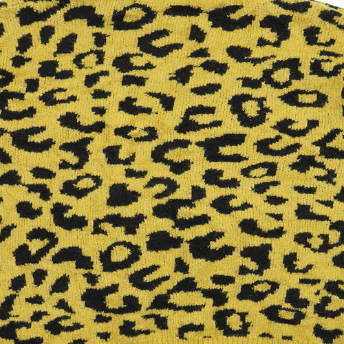 Quiz Womens Yellow Animal Print Knit Pullover Jumper Size S