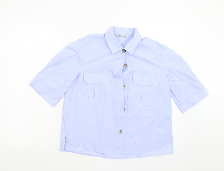 Zara Mens Blue Button-Up Size XS