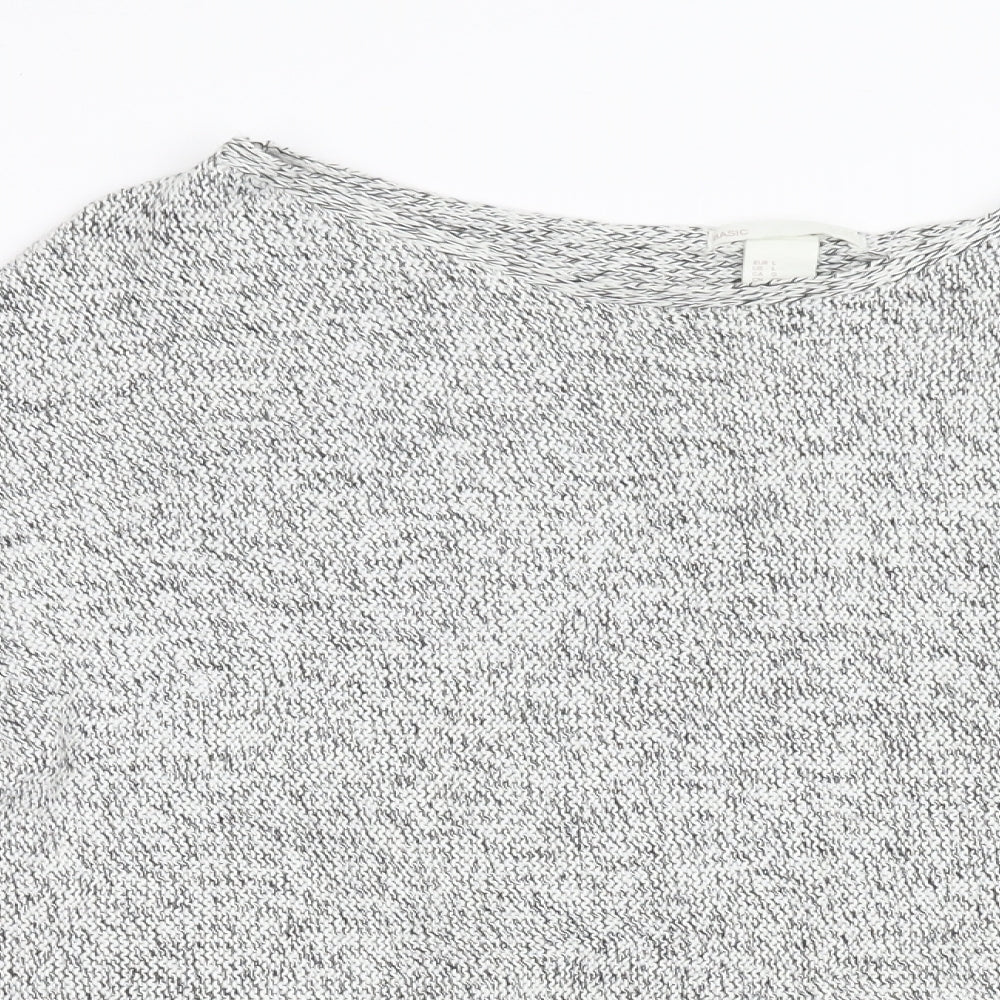H&M Womens Grey  Knit Pullover Jumper Size L