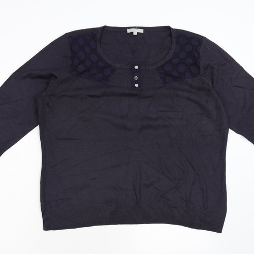 Per Una Womens Blue  Knit Pullover Jumper Size 18