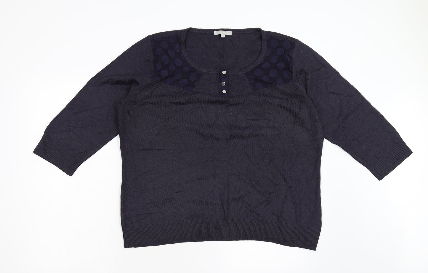 Per Una Womens Blue  Knit Pullover Jumper Size 18