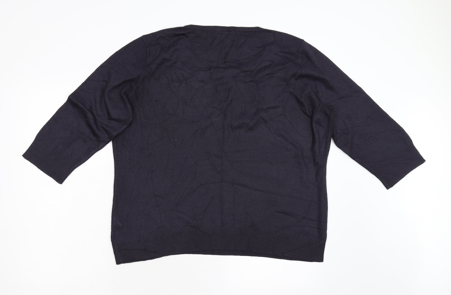 Per Una Womens Blue  Knit Pullover Jumper Size 18