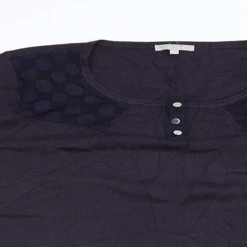Per Una Womens Blue  Knit Pullover Jumper Size 18