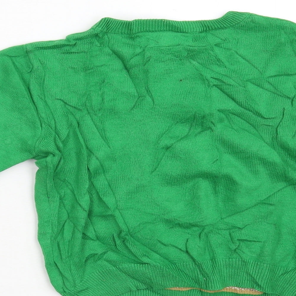 Primark Boys Green  Knit Pullover Jumper Size 3-4 Years  - Christmas