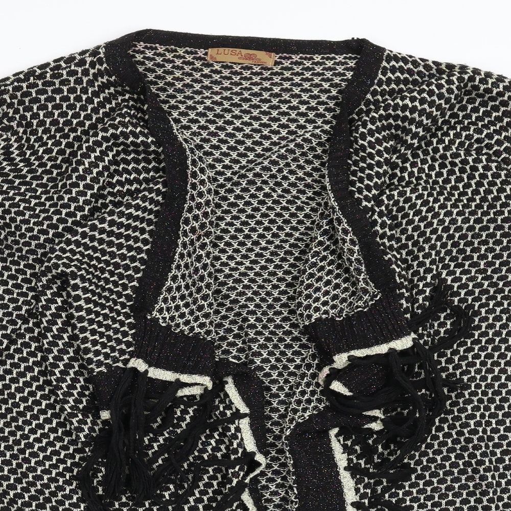Lusa Womens Black  Knit Pullover Jumper Size M