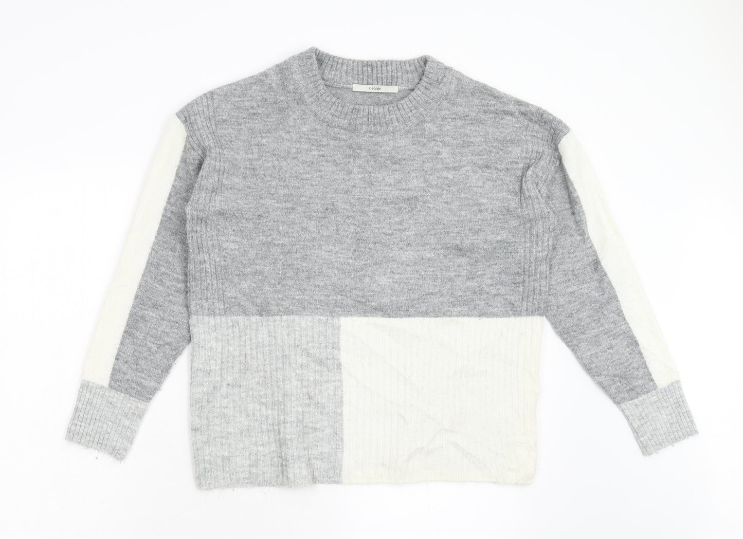 George Womens Grey  Knit Pullover Jumper Size S