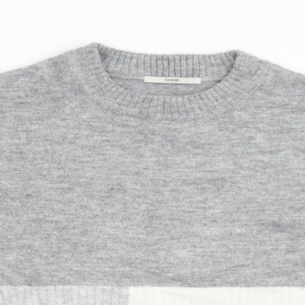 George Womens Grey  Knit Pullover Jumper Size S
