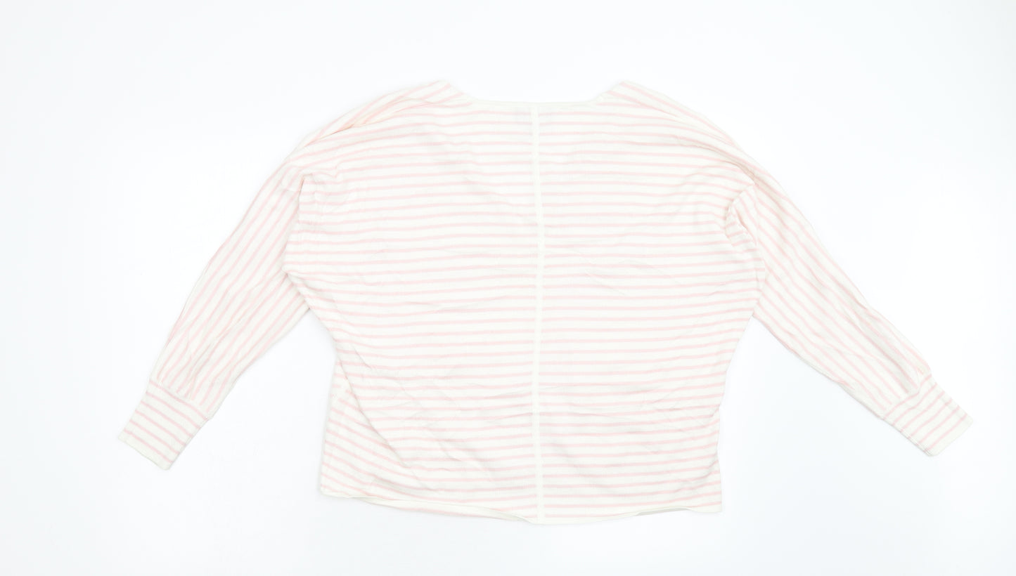 Pure Womens Pink Striped Knit Pullover Jumper Size 14