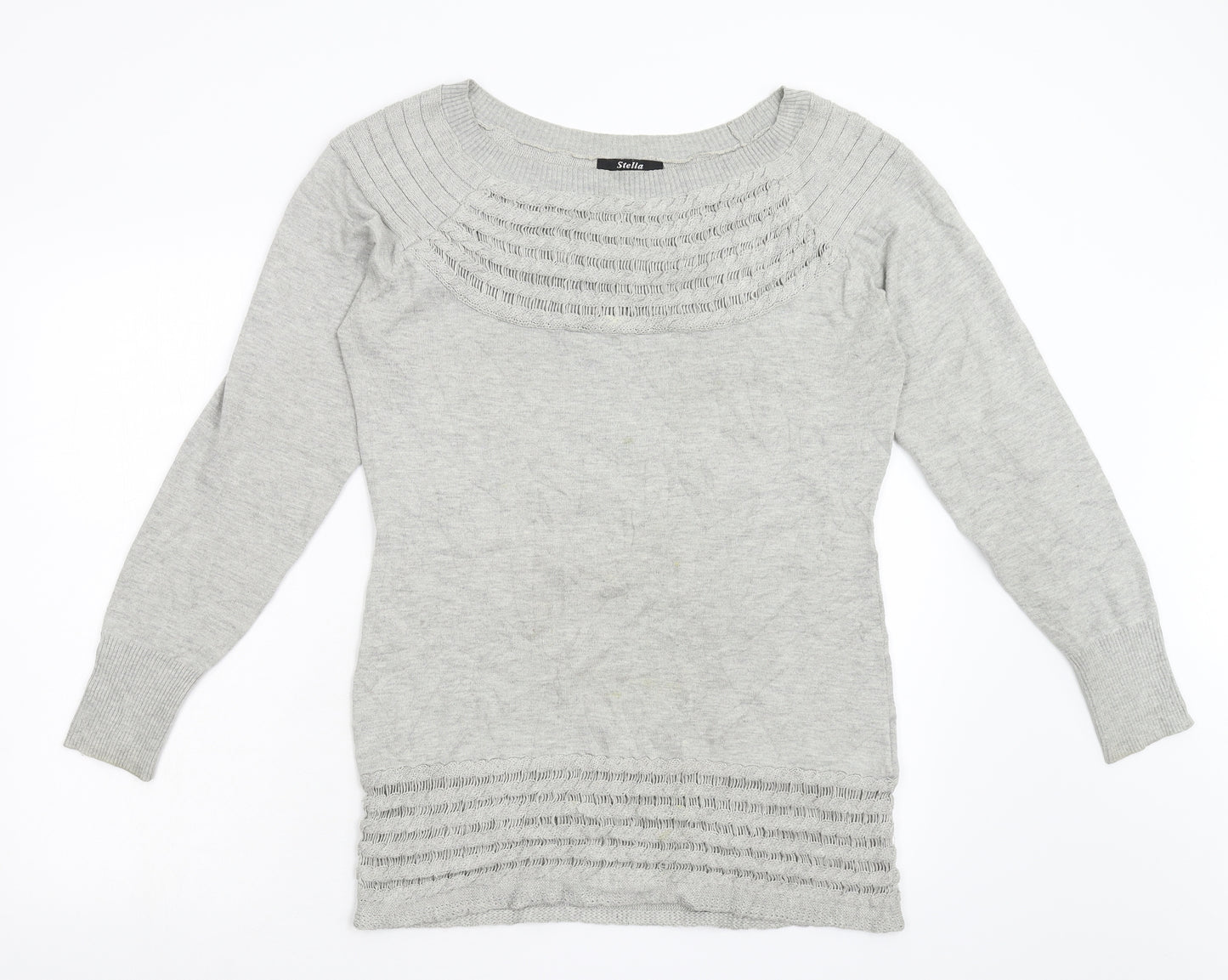 Stella Womens Grey  Knit Pullover Jumper Size XL
