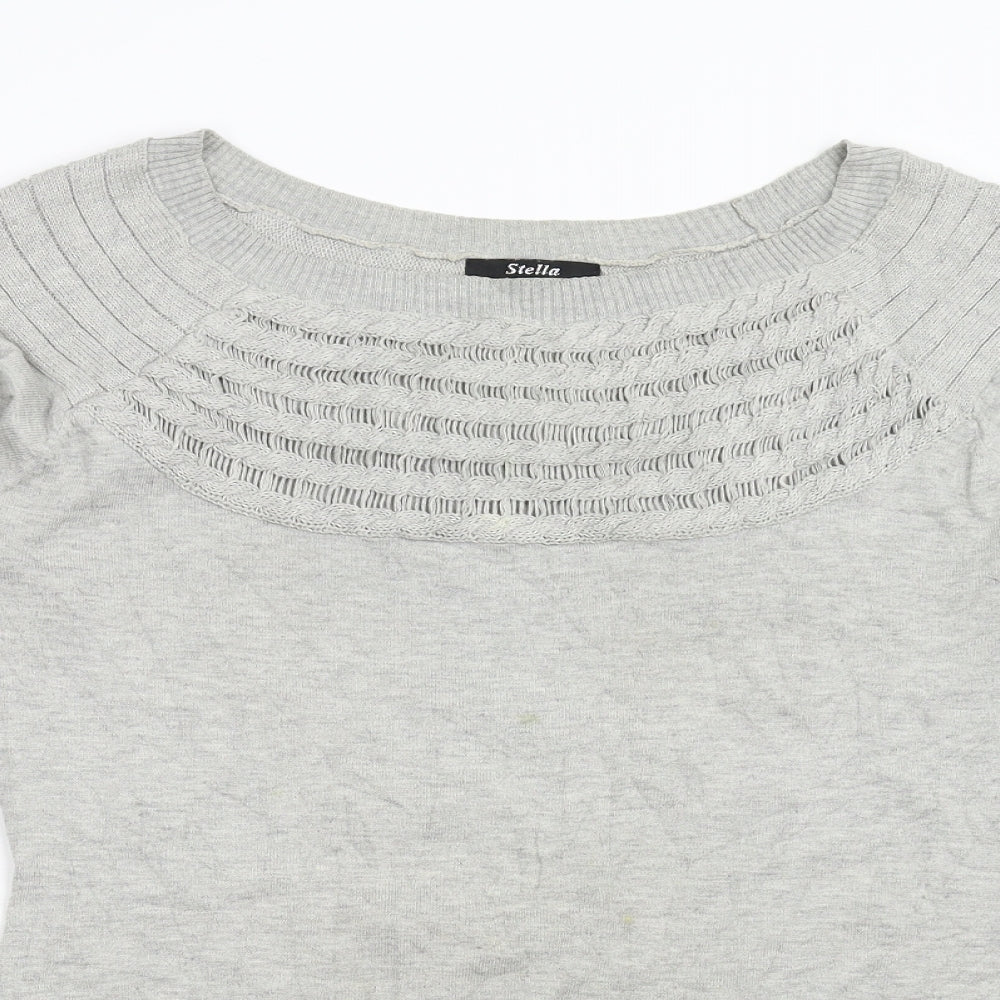 Stella Womens Grey  Knit Pullover Jumper Size XL