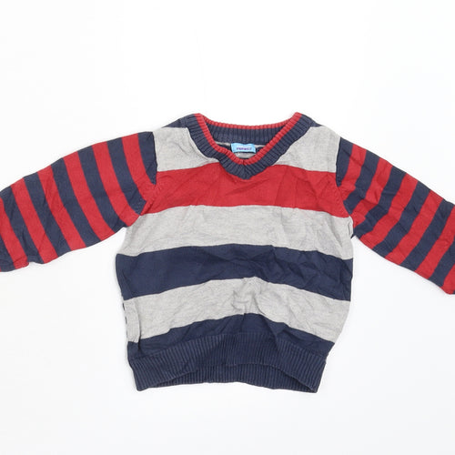 BHS Boys Multicoloured Striped Knit Pullover Jumper Size 3 Years