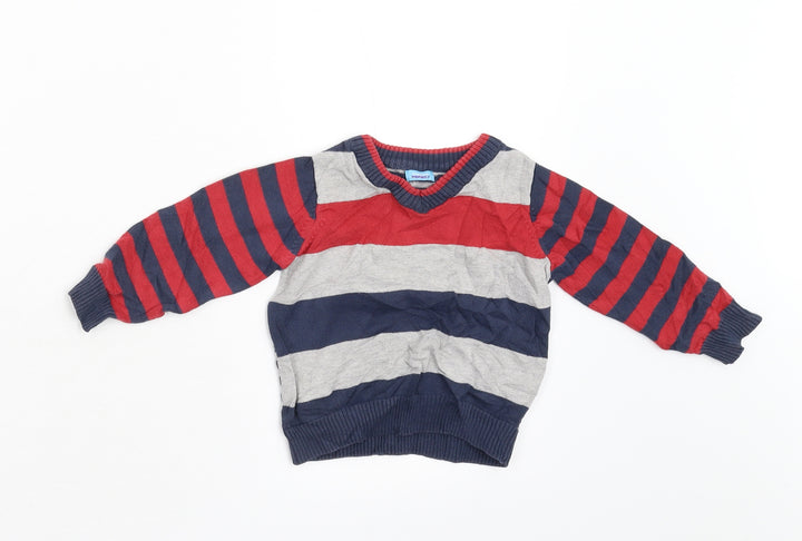 BHS Boys Multicoloured Striped Knit Pullover Jumper Size 3 Years